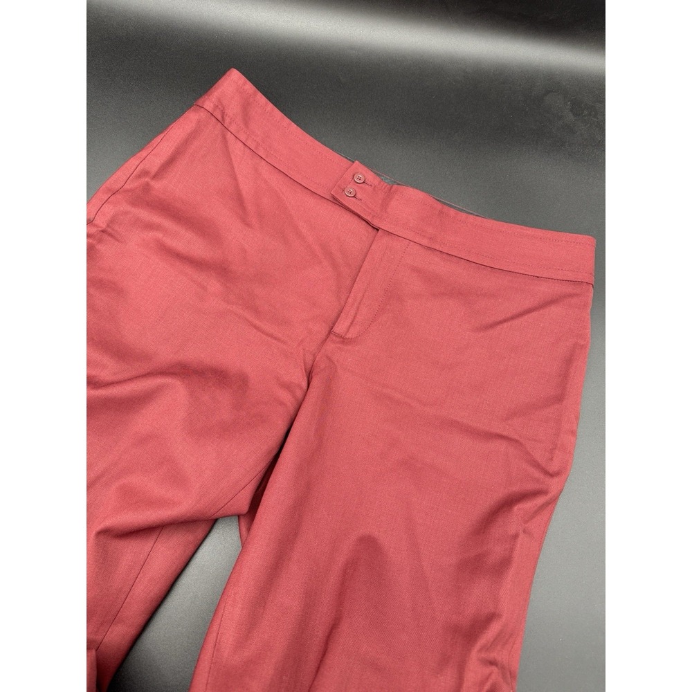 Gap Factory Burgundy Stretch Wool Wide Leg Cuffed Trousers Pants Womens 12